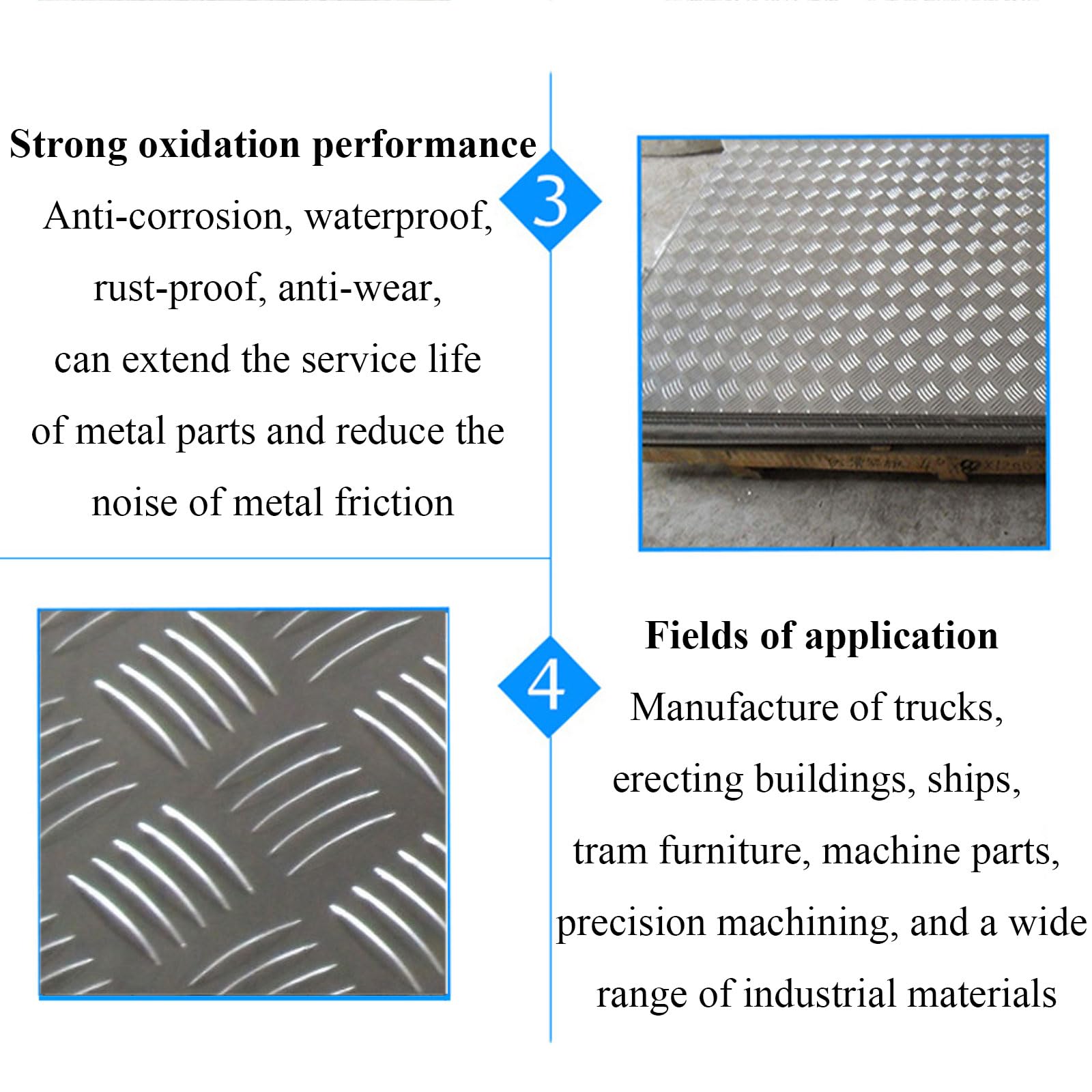 5 Pack Non-slip 1060 aluminum plates