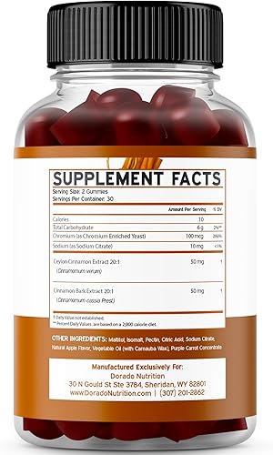 Miniatura 2 de Ceilán - Gomitas de canela (60 unidades) Vinagre de sidra de manzana, canela, cúrcuma, berberina y ginseng para la digestión apoyo general del