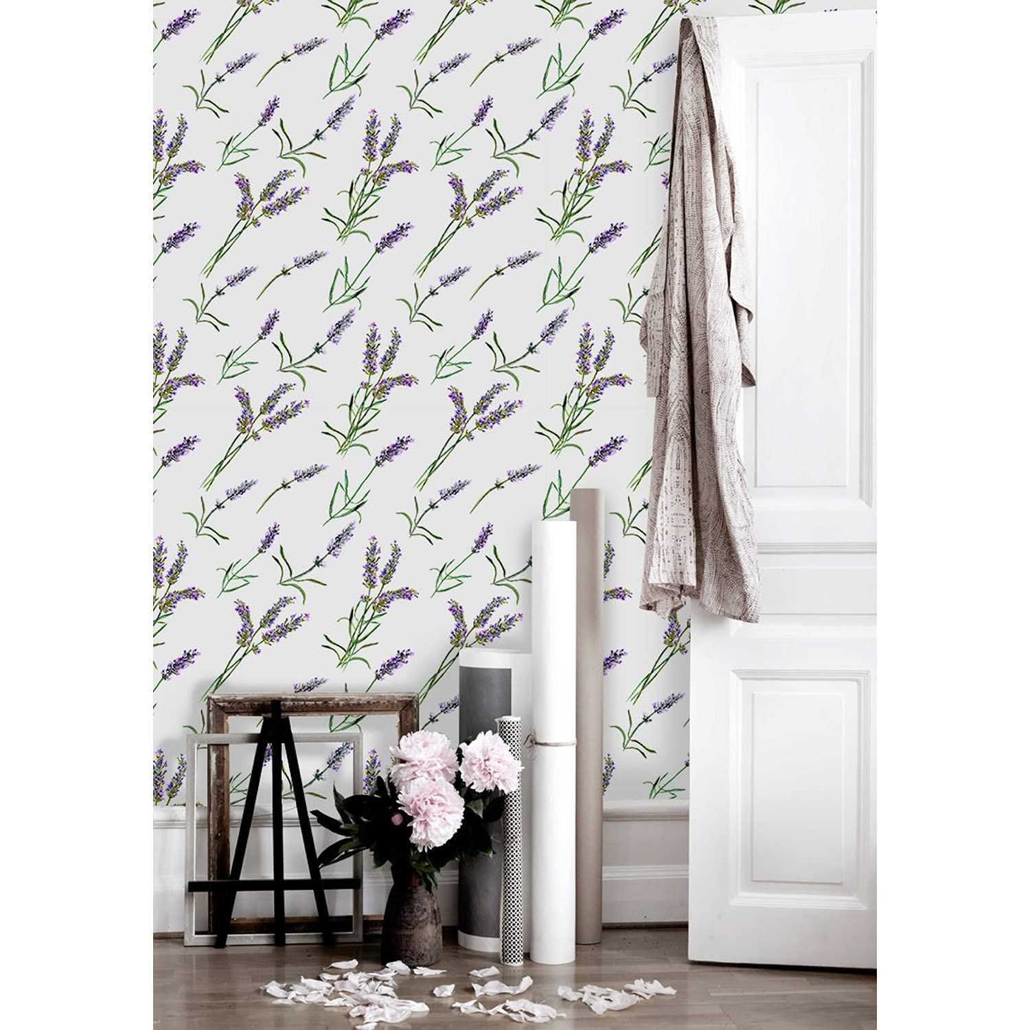 Papier peint en tissu lavande violette : apportez la douceur de la nature dans votre chambre