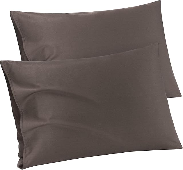 PiccoCasa 100% Cotton Pillowcases 2 Pack, Soft and Breathable Egyptian Cotton Pillow Cases with Envelope Closure Bedroom Modern Hotel Bed Pillow Cases Beaver 50 x 65cm