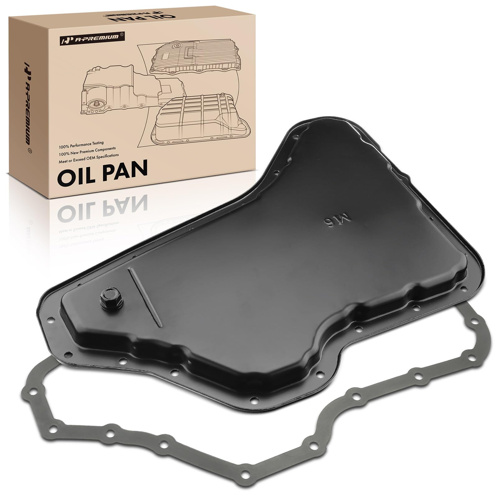 A-Premium Transmission Oil Pan with Gasket Compatible with Chevrolet Malibu, Impala, Lumina, Monte Carlo & Buick Regal, Lucerne, Allure, Century, LaCrosse & Oldsmobile 88 & Pontiac Grand Prix