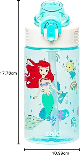 Miniatura 79 de Zak Designs Botella de agua de Paw Patrol, plástico sólido, 16 oz, pajilla, asa, cubierta de boquilla emergente contra fugas