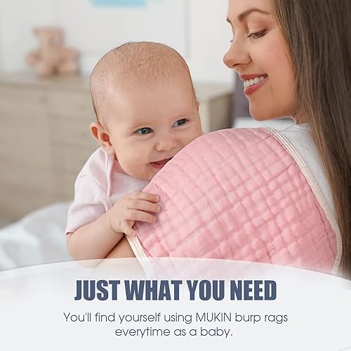 Miniatura 5 de MUKIN Paños para eructos para bebé, juego de paños para eructos unisex, perfectos para trapos para eructos recién nacidos para niños y niñas