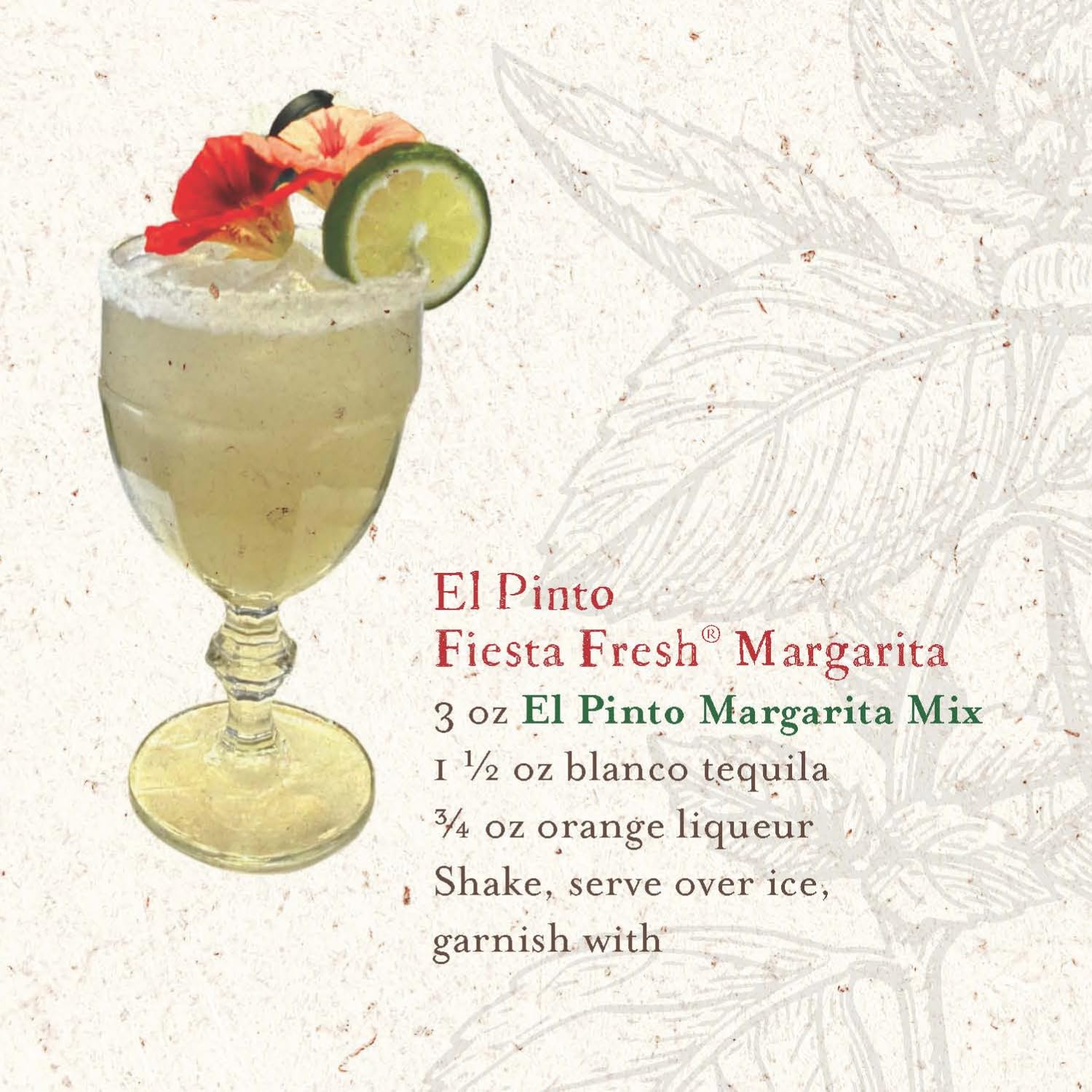El Pinto Margarita Mix, Classic Lime Flavor, 32 FL OZ, No Preservatives, Perfect for Cocktails, Mocktails, Marinade