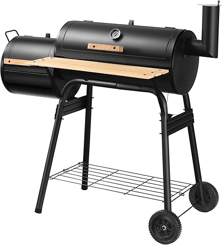 Giantex - Parrilla de carbón para exteriores, terrazas y patios, asador con chimenea para cocinar carne