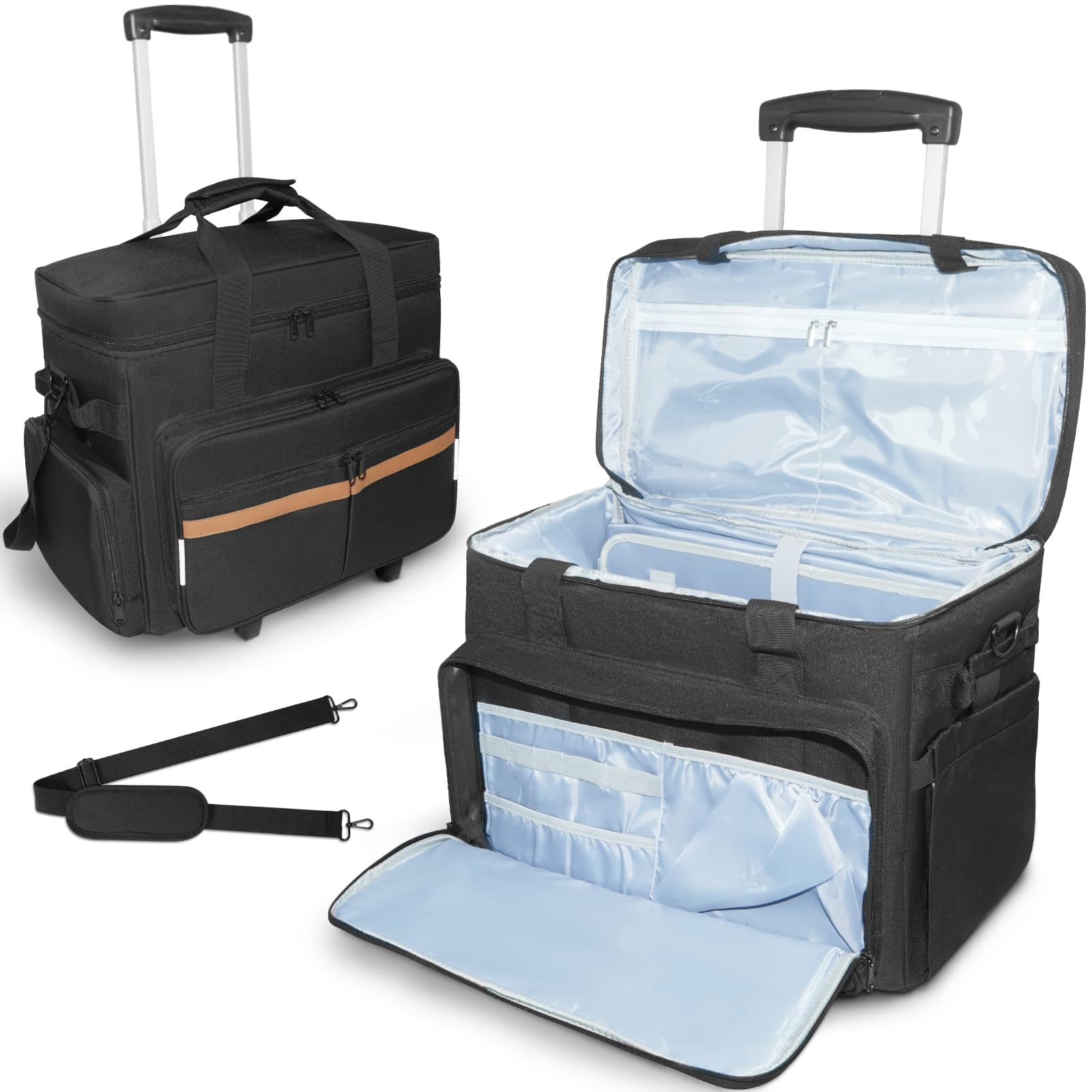 SUNDOY Rolling Insegnante, Sac de Travail pour Enseignants, avec Compartiment Extensible, pour Ordinateur Portable jusqu'à 17,3 Pouces, 42x23x35-ZM