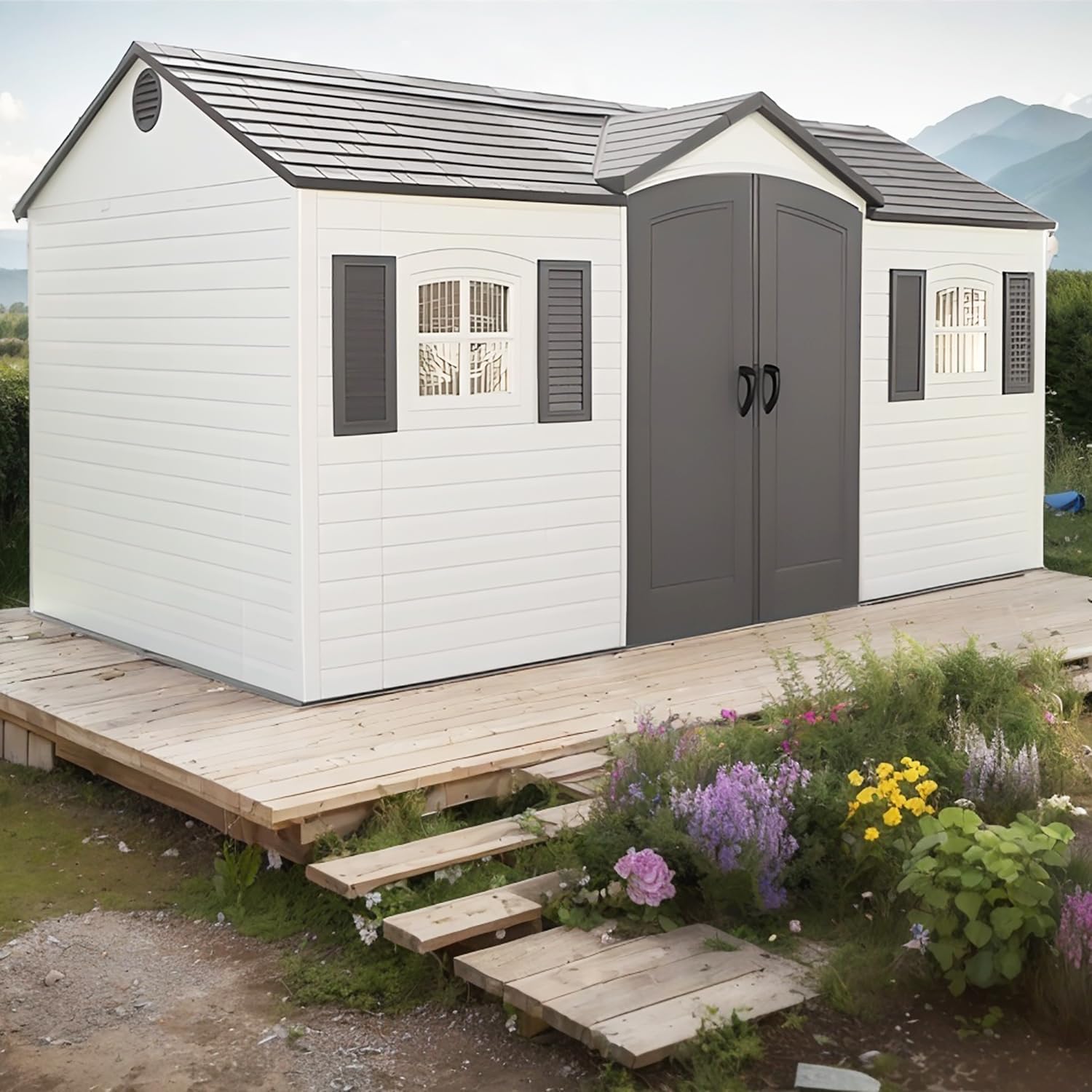 Prefab House Tiny Homes to Live in for Adults Mini Foldable Container House Mobile Home Modular Guest Homes kit casas prefabricadas para Vivir Shed Outdoor Storage Cabinet Storage Box for Bike Tool