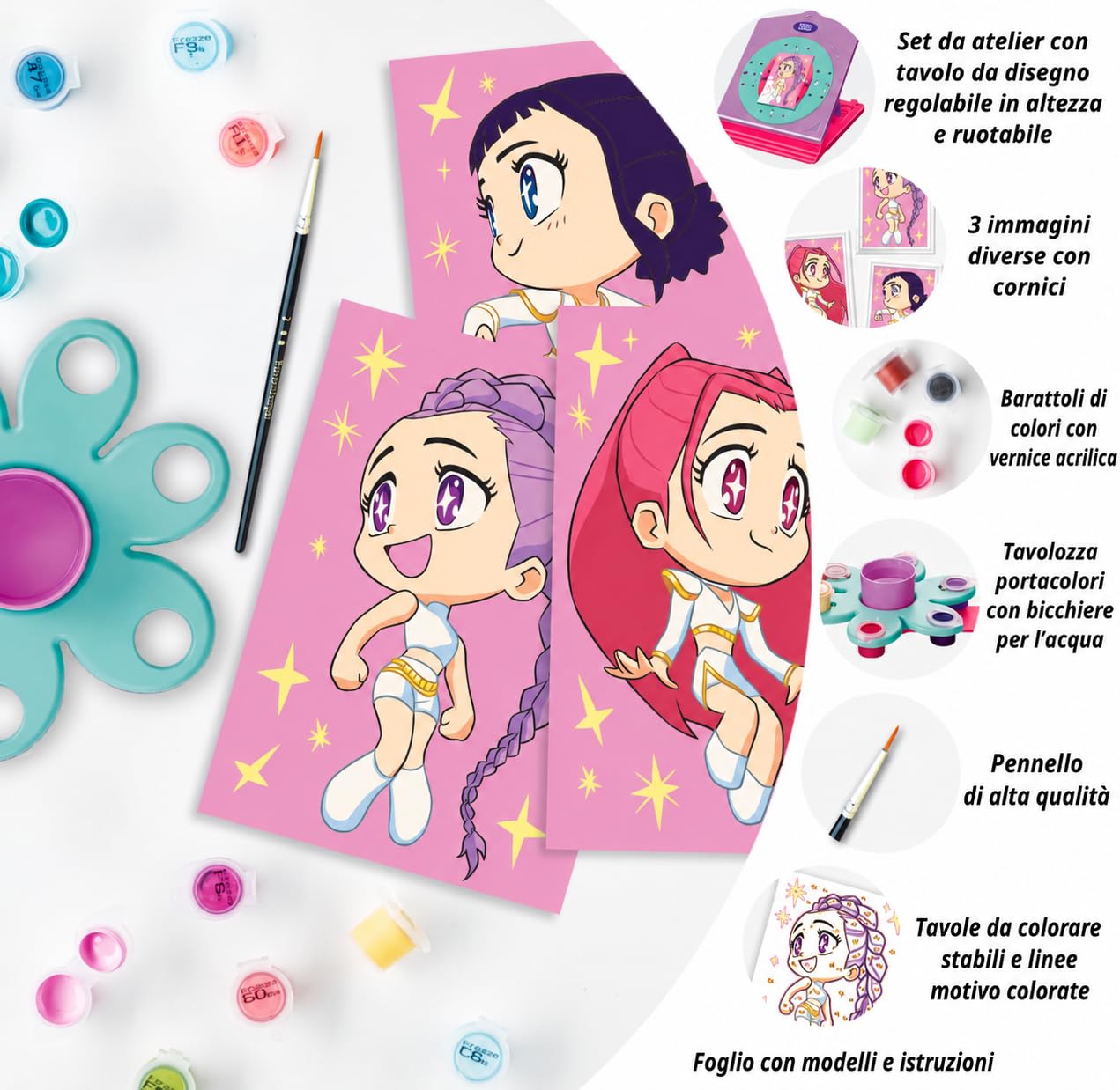 Ravensburger - CreArt Atelier: K-Pop Demon Hunters, Dipingere con i numeri