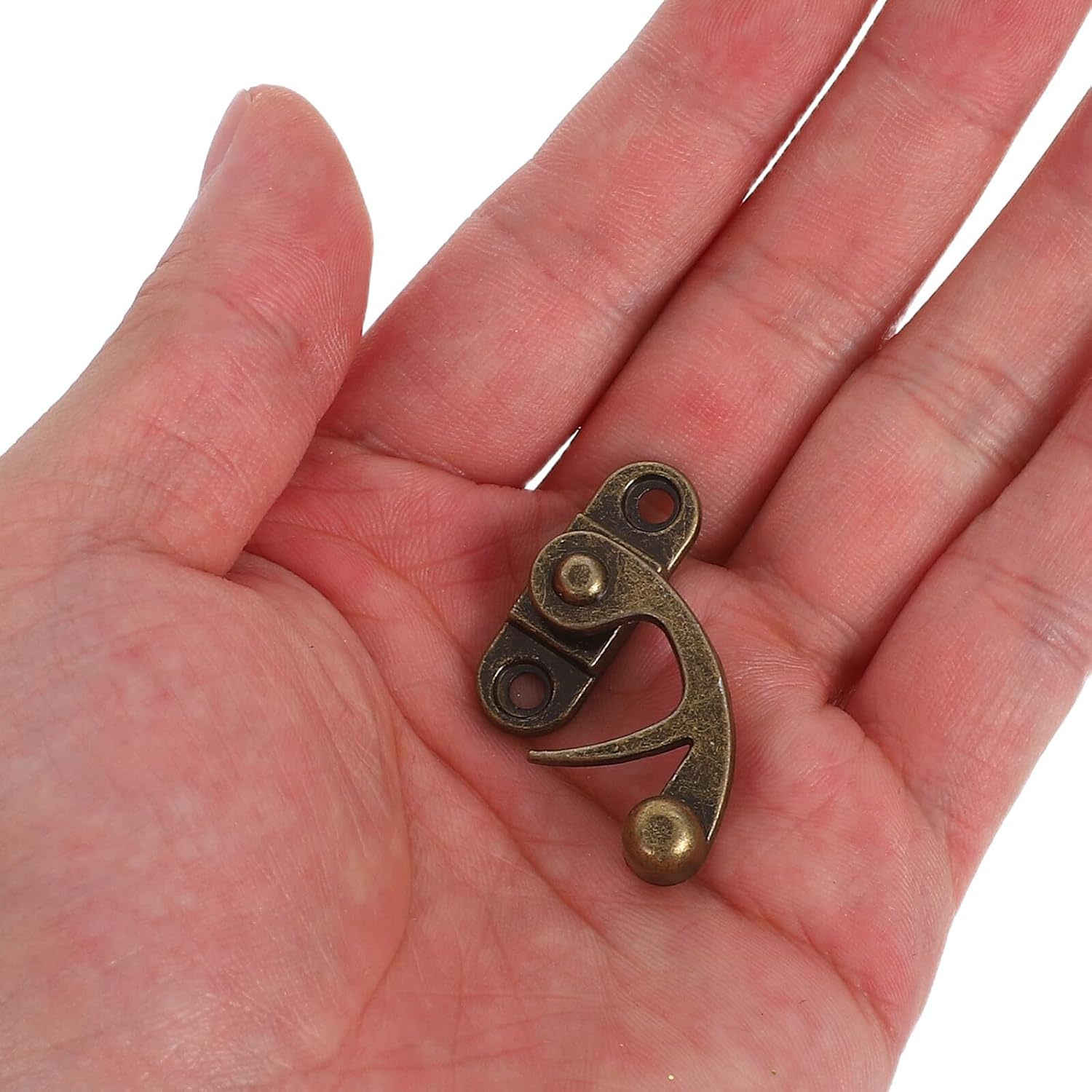 8pcs Vintage Hasp Latch Set Zinc Alloy Bull Horn Lock Retro Box Catch Hardware for Wooden Jewelry Boxes Chest Cases with Left and Right Hook