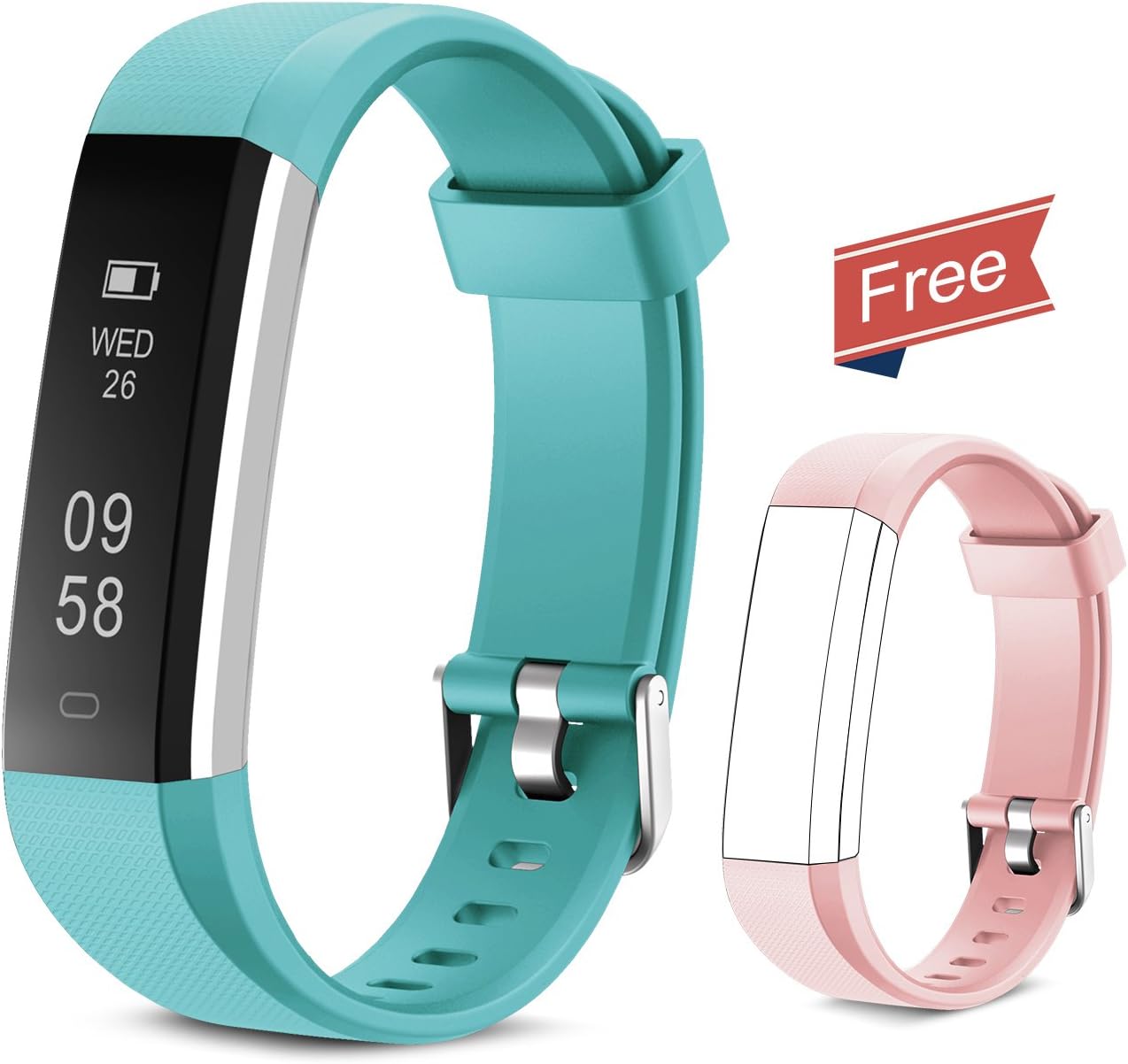 Yuanguo Fitness Tracker Smart Bracelet Activity Trackers Pedometer Watch Slim Smart Wristband Step Counter Sleep Monitor Calorie Counter Waterproof Fitness Watches for Kids Women Men