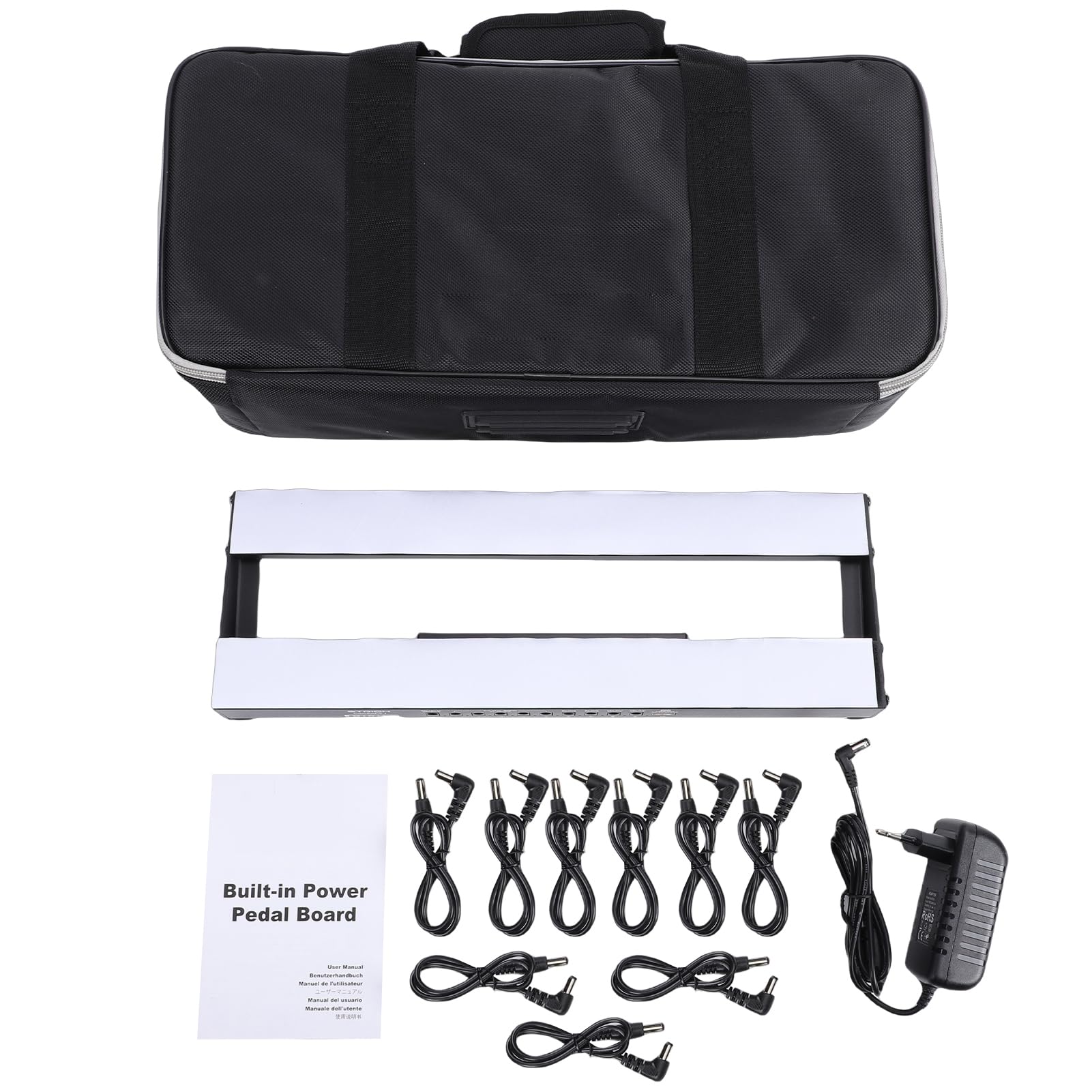 Tablero de Efectos de Guitarra Eléctrica 8 DC 1 USB, Pedalera Portátil con Fuente de Alimentación, Reducción de Ruido, para Pedal de bajo, Diseño Integrado, Indicación de (Enchufe europeo)