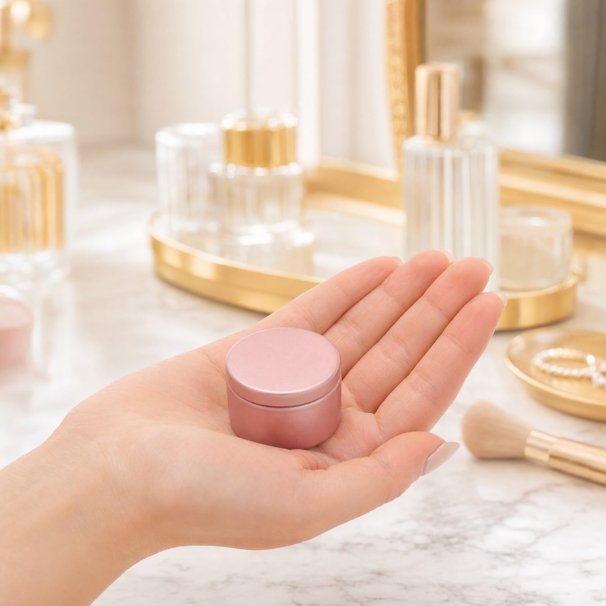 Barattoli Rotondi e Conservare Piccoli Oggetti Artigianali da 50ml in Alluminio Set di 24 per Profumare Casa per Contenitori Candele Fai da Te