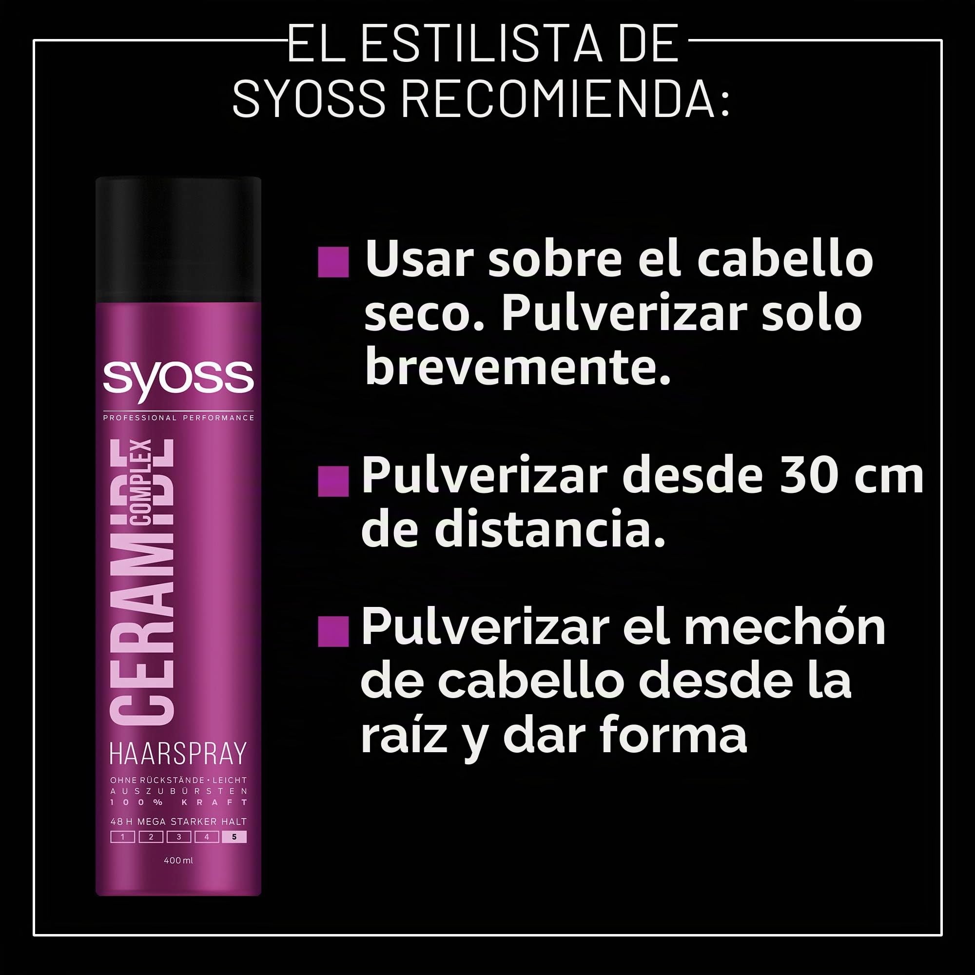 syoss pelo Spray ceramida Complex grados 5 de retención, megapotentes, 6 pack (6 x 400 ml)