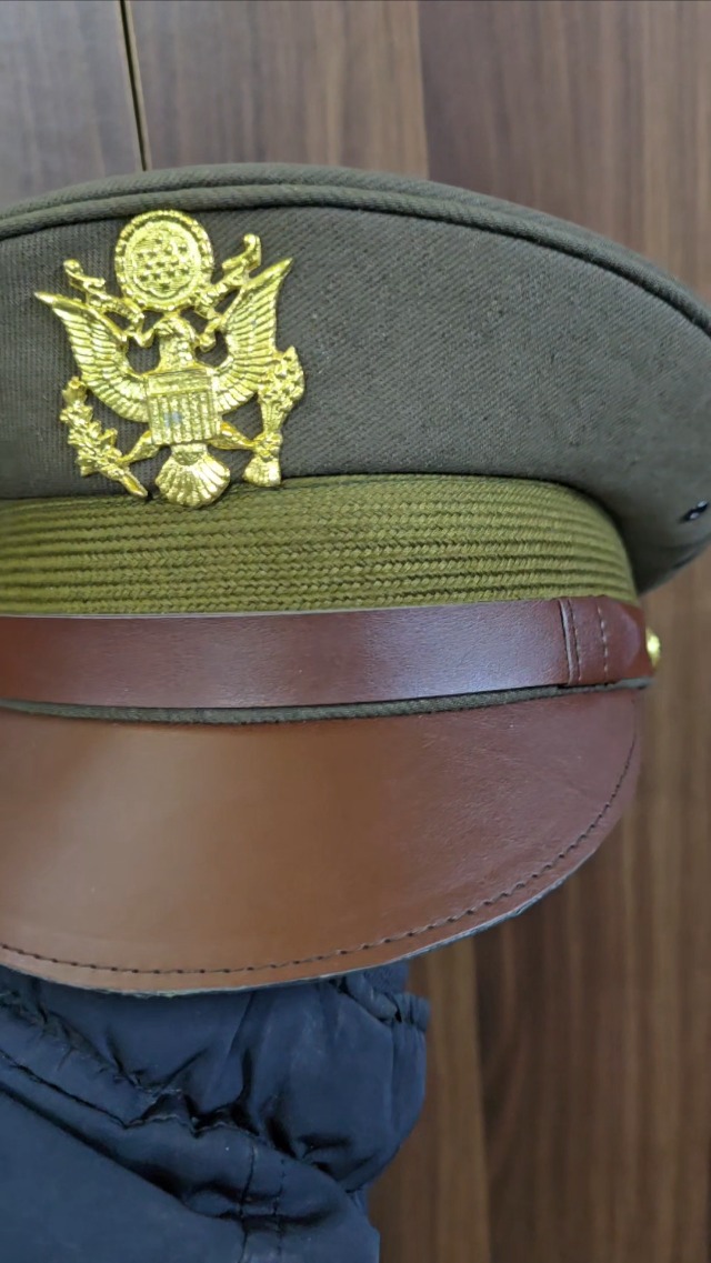 帽子 ONE PIECE of ROCK ARMY BULETT HAT WW2 WWII US Army Reproduction Chocolate Wool Elastique Officer Service