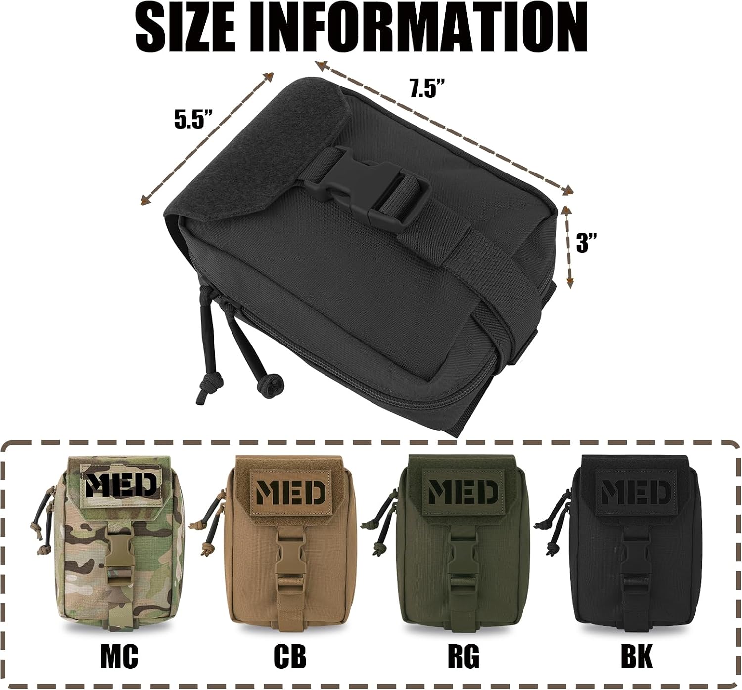 PETAC GEAR Tactical Rip Away Medical IFAK Pouch Tear Off First Aid EDC Pouches Molle & Belt Outdoor Emergency Survival Bag
