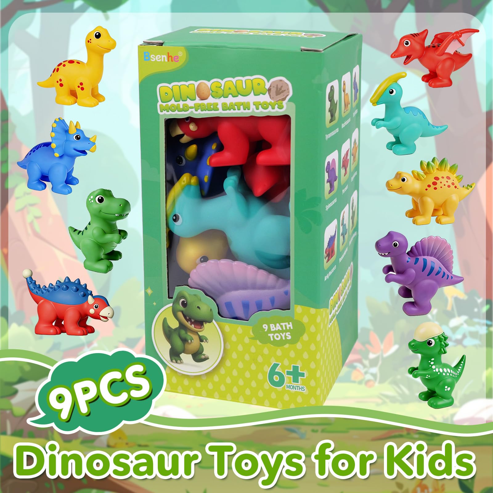 Dinosaur Bath Toys for Kids - Mold Free! -2