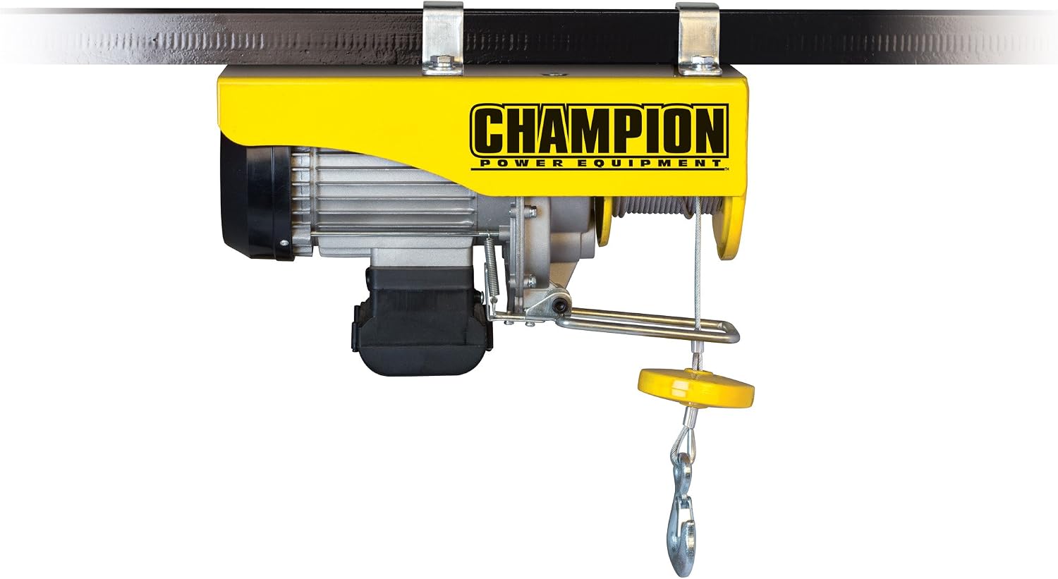 Champion Power Equipment-18890 Automatic Electric Hoist with Remote Control - Yellow, 440/880-lb.