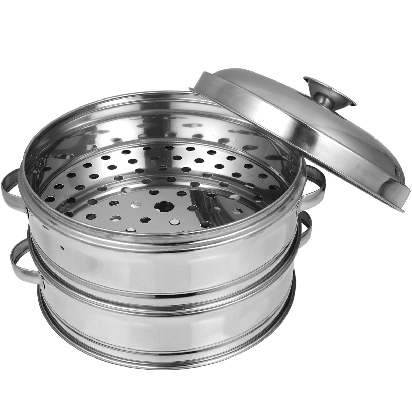 Alipis Panier à Vapeur Inox Pour Marmite à Vapeur Pour Légumes Et Boulettes Avec Couvercle Poignée Facile