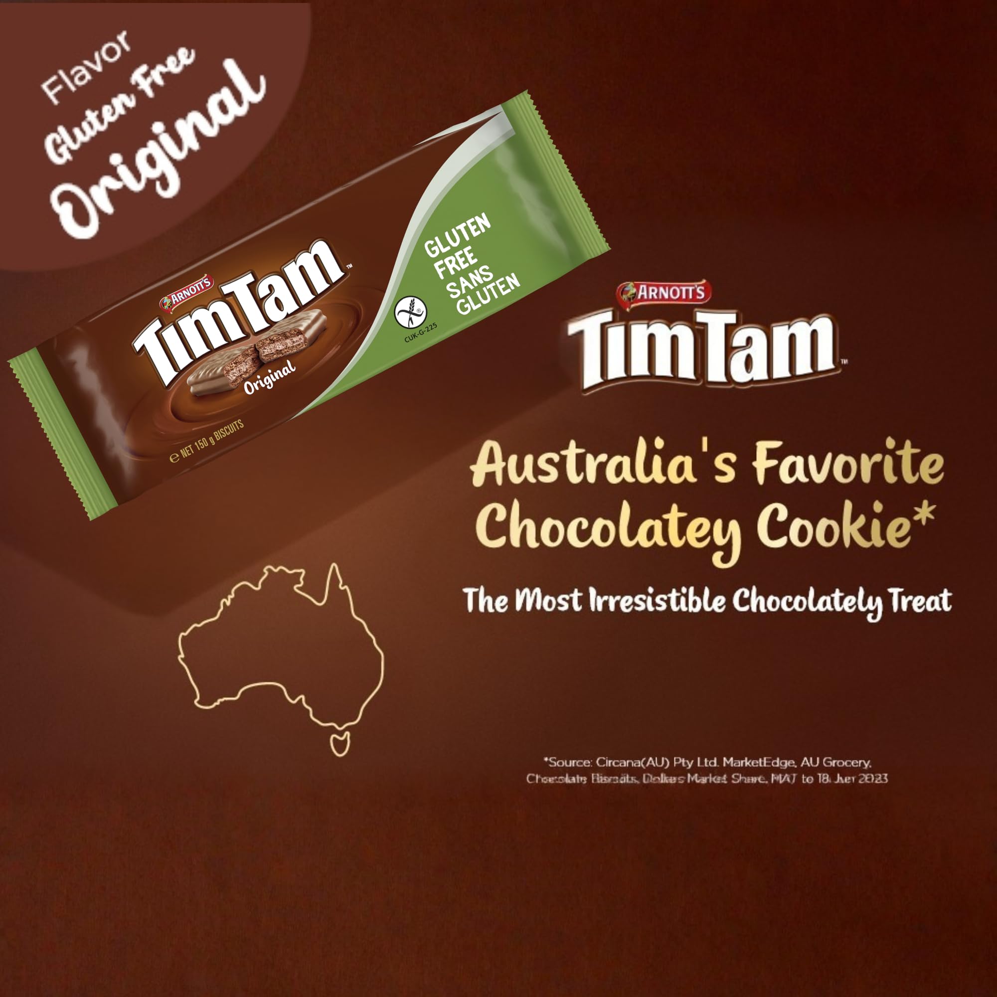 Arnott’s Tim Tam Gluten Free Milk Chocolatey Cookie, Original Flavour 150g - 4