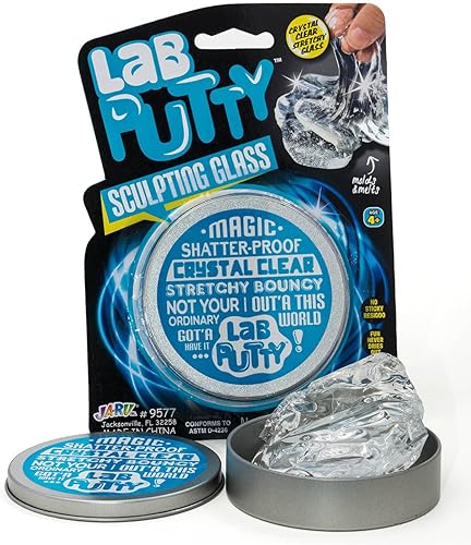 Miniatura 2 de JA-RU Masilla de laboratorio transparente con estuche de lata (paquete de 3) masilla sensorial blanda para niños. Juguetes para aliviar el estrés y