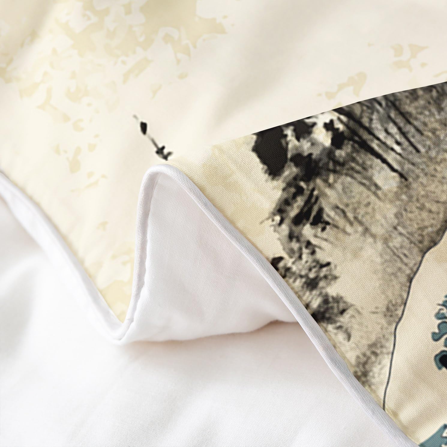 Set copripiumino in cotone 100% cotone con motivo floreale di sakura, stile giapponese, set copripiumino tradizionale retrò con rami di fiori botanici, bianco e rosa, per letto matrimoniale