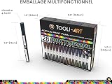 Studio Color Series Lot de 28 marqueurs de peinture acrylique à pointe extra fine de 0,7 mm pour peinture sur roche, verre, tasses, bois, métal, toile, bricolage, détails, non toxique, à base d'eau - 6