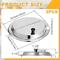 Vista 2 de Blulu 2 piezas de 7 cuartos de galón de acero inoxidable con bisagras cubiertas de aislamiento para platos estándar de 7 cuartos de galón