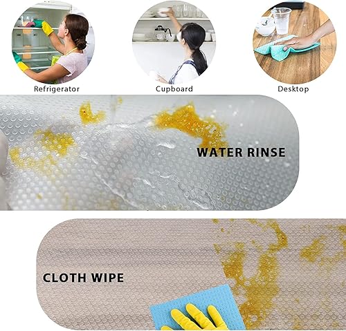 Miniatura 9 de AKINLY Paquete de 9 alfombrillas para refrigerador lavables impermeables para nevera estantes cajones manteles de refrigerador para estantes 3 rojo3