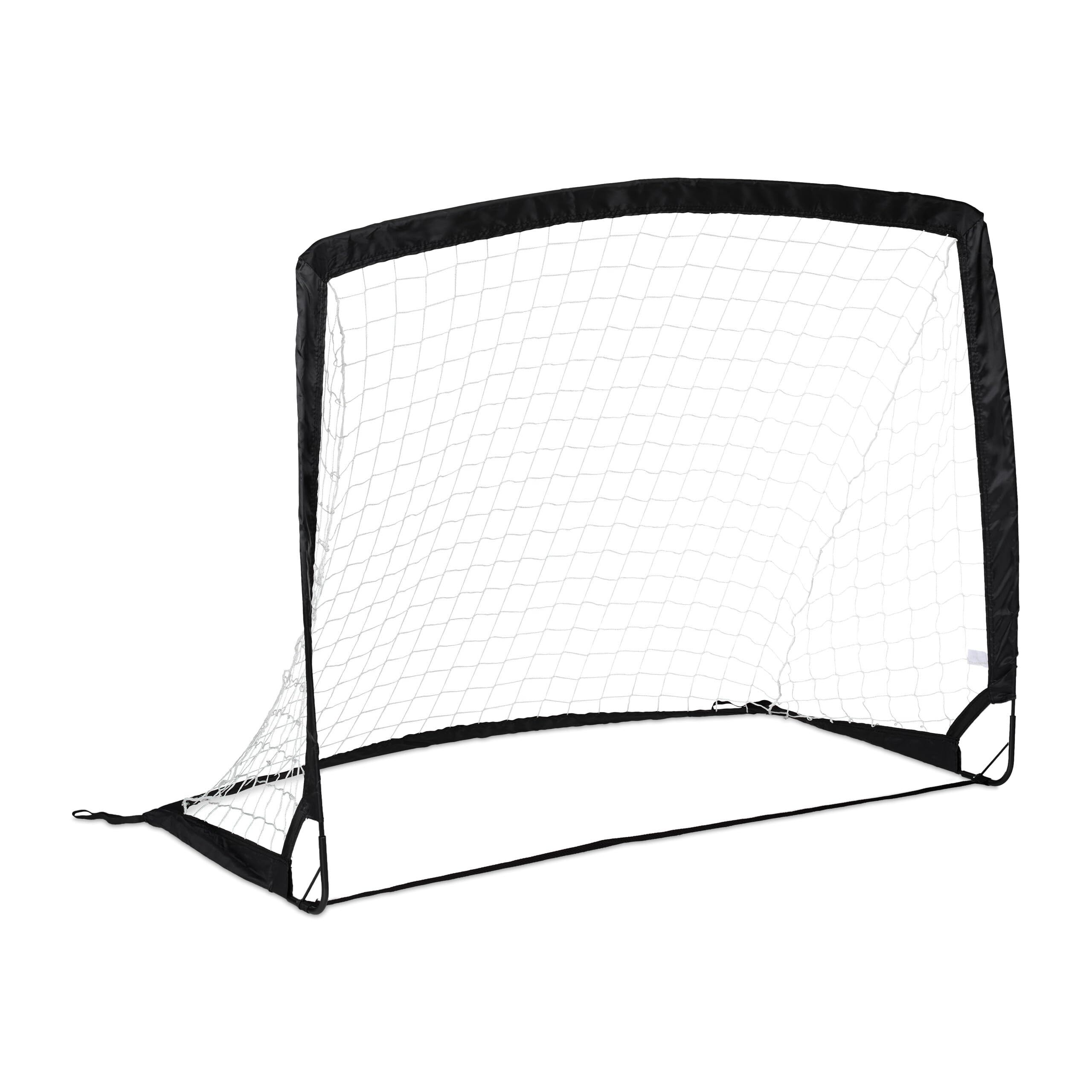 Relaxdays Pop-up Football Gate, Goal, Soccer Practice, Sport Equipment, Transport Bag, HWD: 100 x 120 x 65 cm, Black