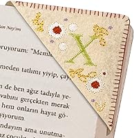 Vista 48 de Marcapáginas de esquina bordado, marcapáginas personalizadas con 26 letras de diseño de triángulo de fieltro, bordado y hecho a mano para tu placer