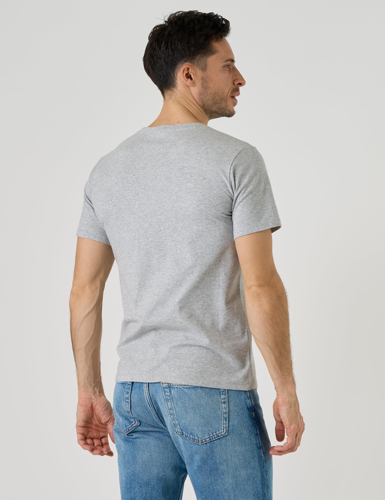 LAPASA Pacco da 3 Maglietta Uomo Cotone Elastico Premium Girocollo/Collo a V T-Shirt Maniche Corte Canottiera Morbida M05 M06