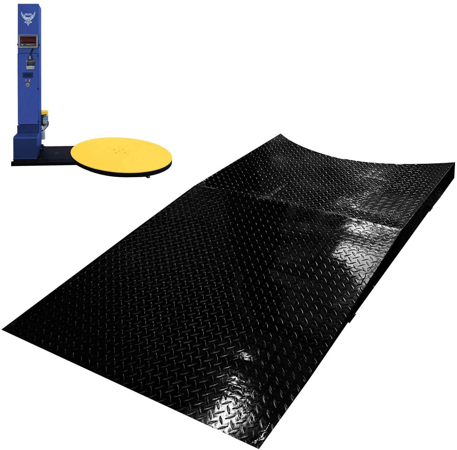 Automatic Stretch Wrap Machine, Electric Pallet Wrapping Machine, 5000lbs Capacity for Weighing and Wrapping,Automatic Shrink Wrap Machine with Ramp