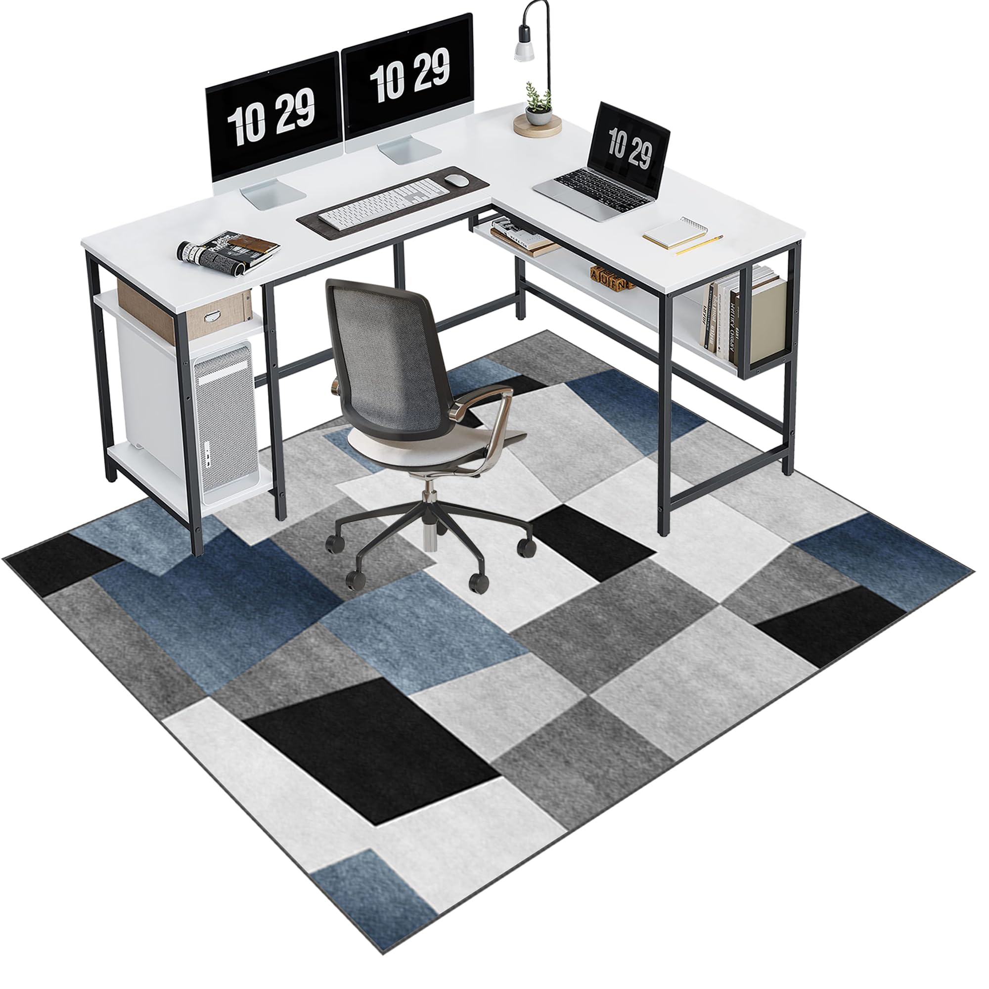 EYKWKB Office Chair Mat for Hardwood Floor, Desk Chair Mat for Carpeted Floors, Gaming Rug, Home Office Gaming Chair Mat, Carpet Protector Floor Mat, Floor Protector for Rolling Chair 100 x 140 cm