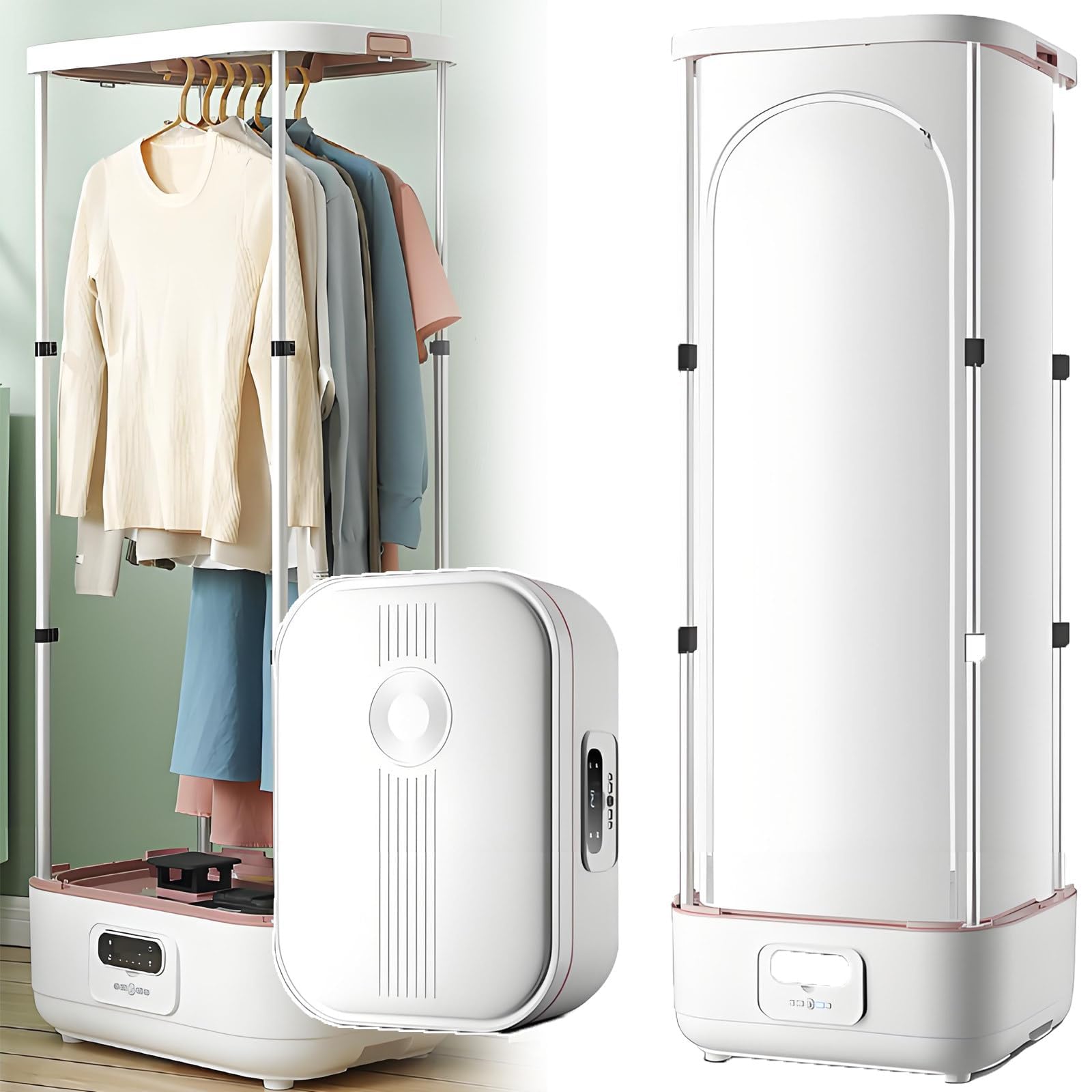 Máquina de Secado por Vapor 900W, Armario de Vapor Plegable con Control Remoto, Capacidad para Hasta 10kg de Ropa - Secadora Portátil y Eliminador de Arrugas para Trajes y Tejidos Delicados