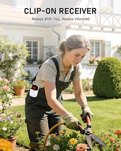 Miniatura 6 de Alarmas de cama para pacientes ancianos con demencia – Pantalla digital de identificación con sensor y buscapersonas con clip, rango inalámbrico