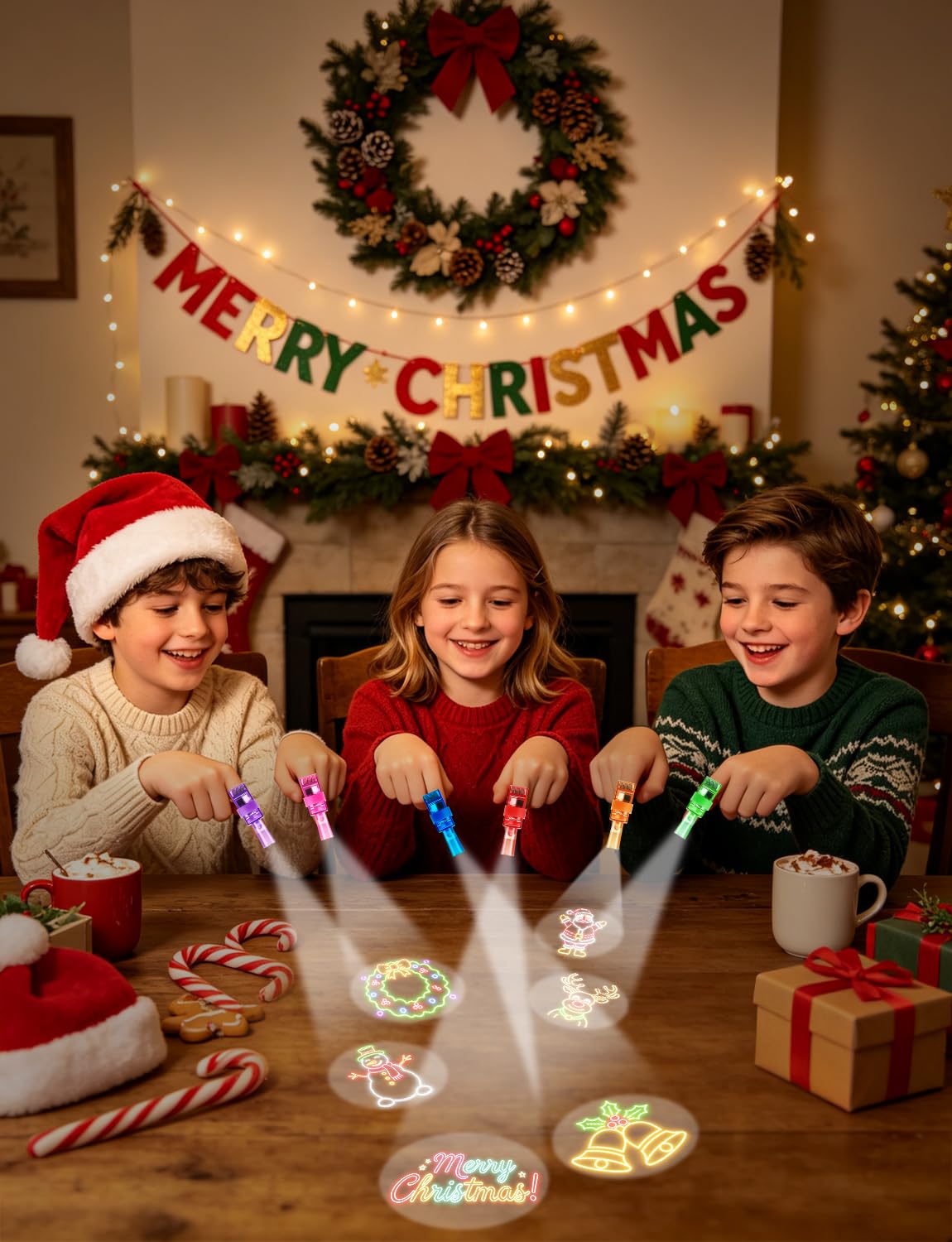 80Pcs Natale Finger Lights Party Favors Light Up Giocattoli Bulk