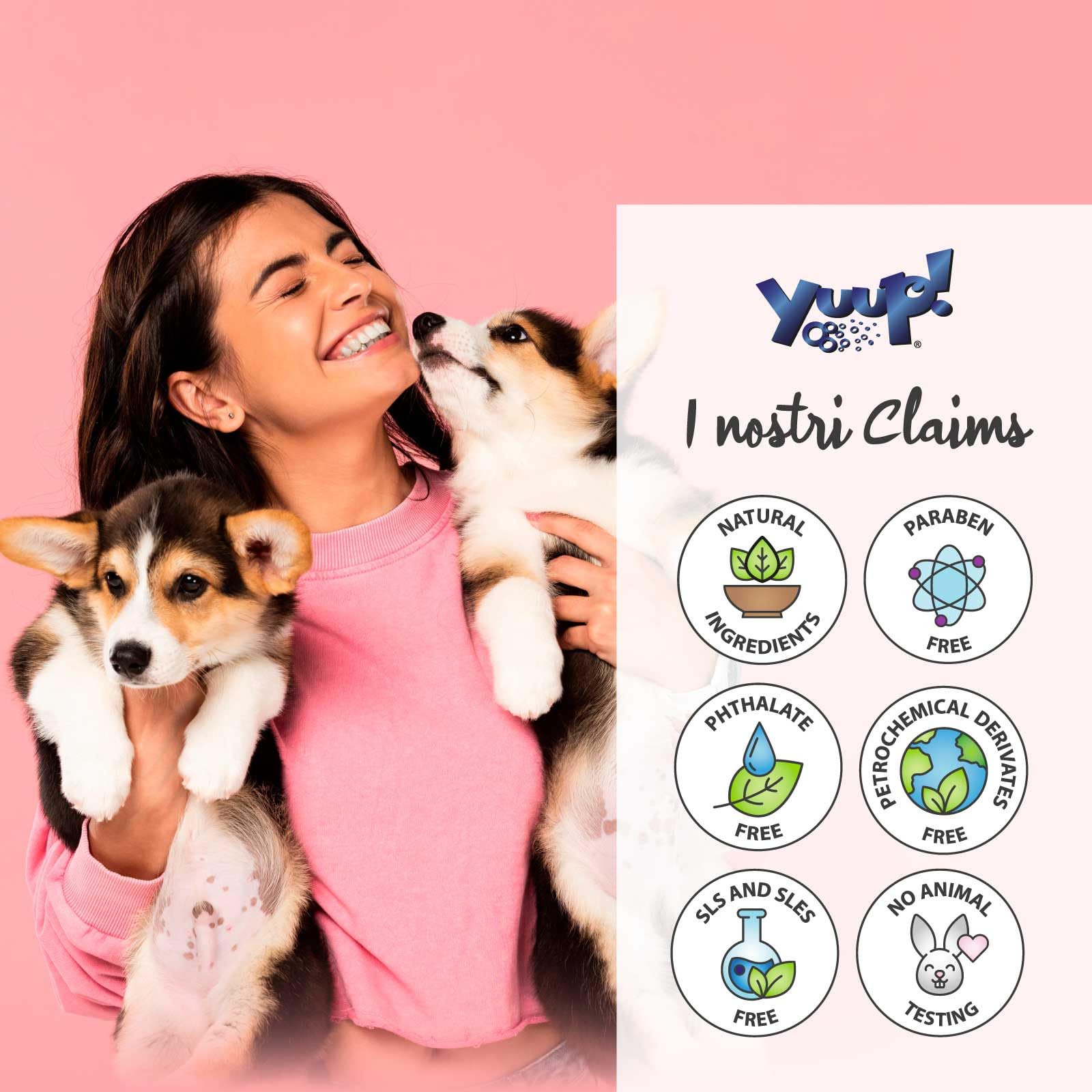 YUUP! - KIT CUCCIOLO | Shampoo per cuccioli e pelli sensibili, Balsamo districante e Acqua Profumata, ideale anche per gatto