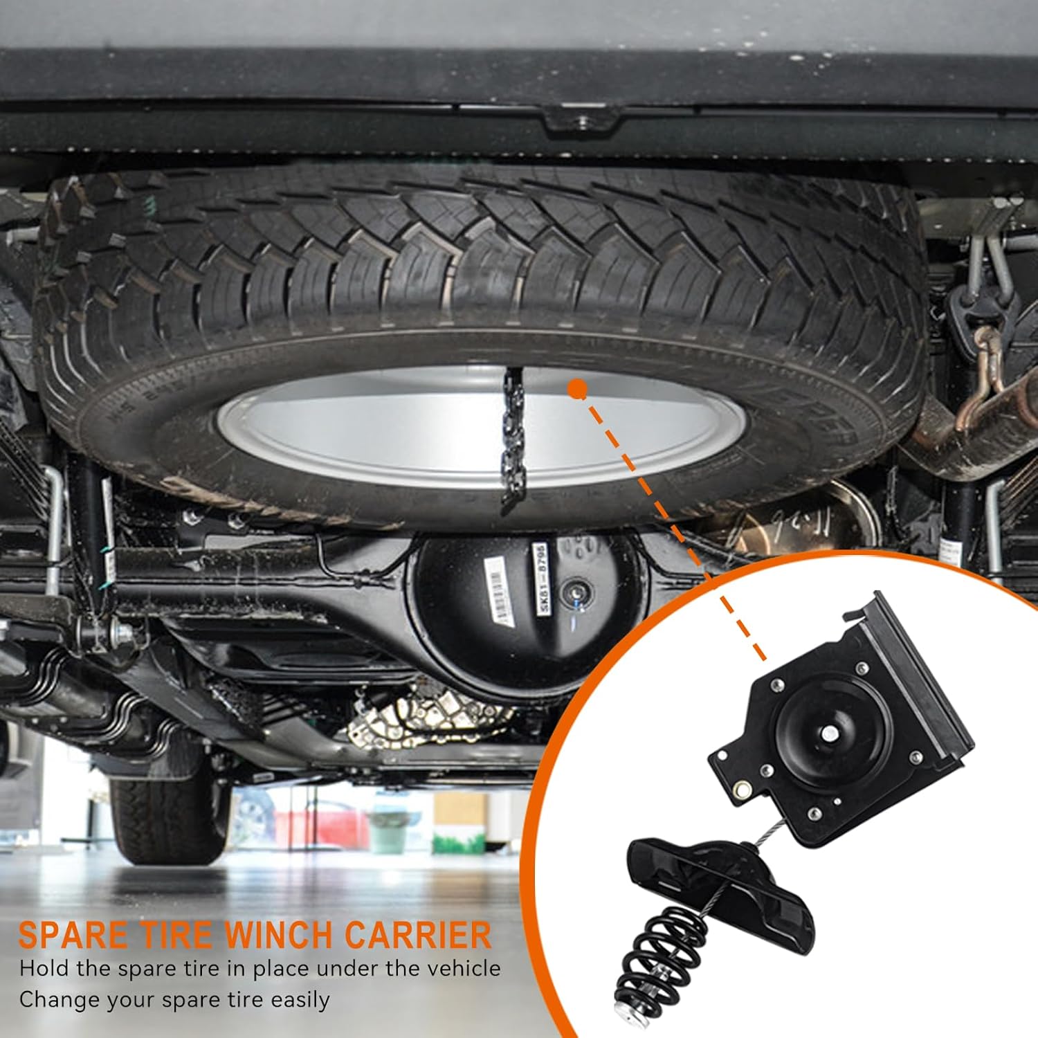 Spare Tire Hoist Spare Tire Winch Carrier Hoist Compatible with Chevy Silverado 1500 2500 3500 Suburban Tahoe 1999-2017,GMC Sierra 1500 2500 3500 Yukon 924-510