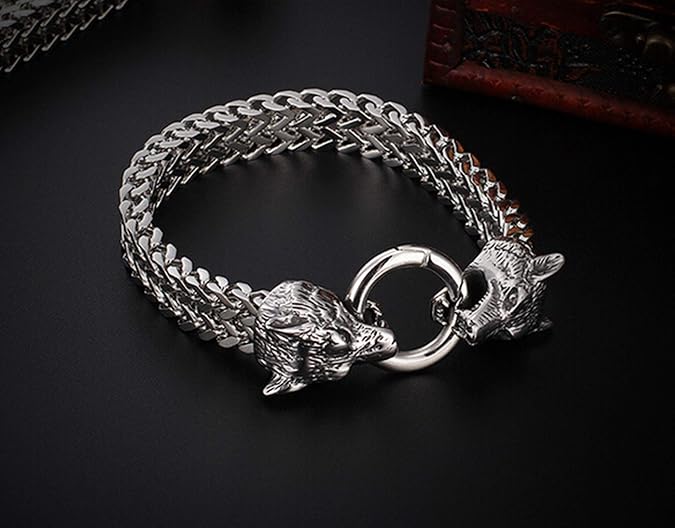 Amazon.com: Daesar Stainless Steel Bracelet Men Lion Head