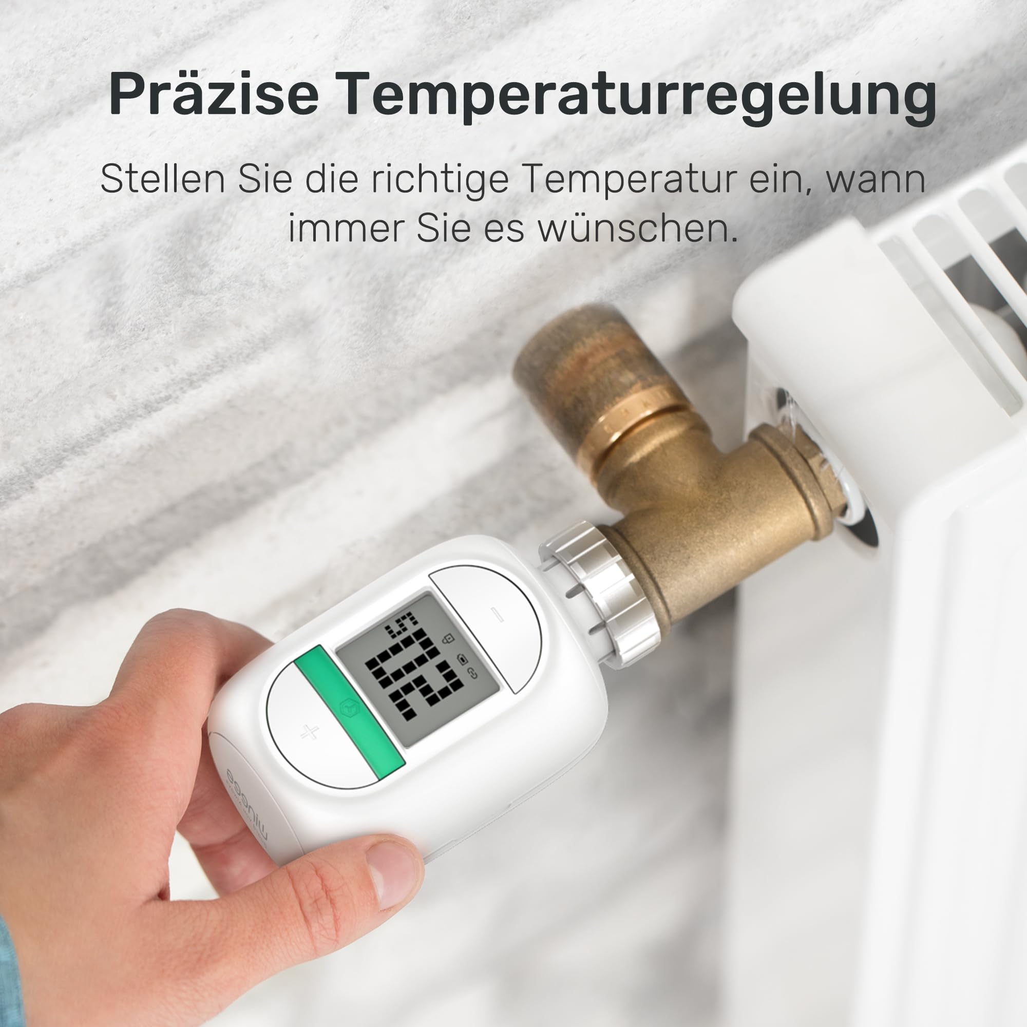 Winees Smart Heizkörperthermostat 3-teilig, mit Zeitplan, Fern-/Sprachsteuerung, Heizungsthermostat Kompatibel mit App, Alexa & Google Assistant (S2 SubG Hub erforderlich)