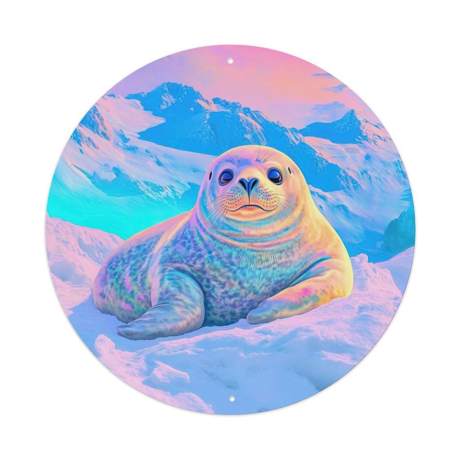 Animal Artwork Seals in The Snow Metal Tin Sign