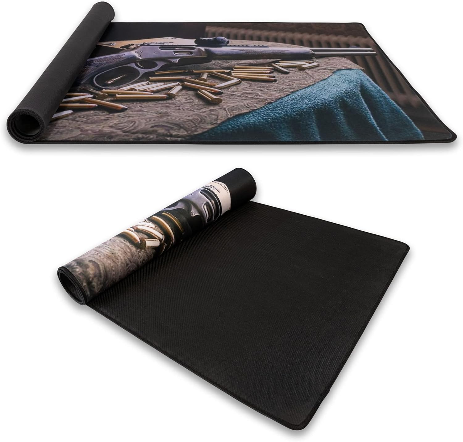 Alpine Innovations Surface Mat with Stitched Edges | Giant Mouse Pad 16” x 33” | Durable Non-Slip Rubber Base | Computer Keyboard Pad for Desktops | Lever Action