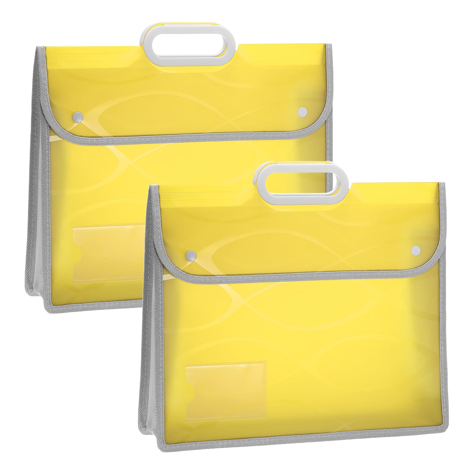 YOKIVE 2 Pack A4 Plastic File Folder with Handle, Yellow