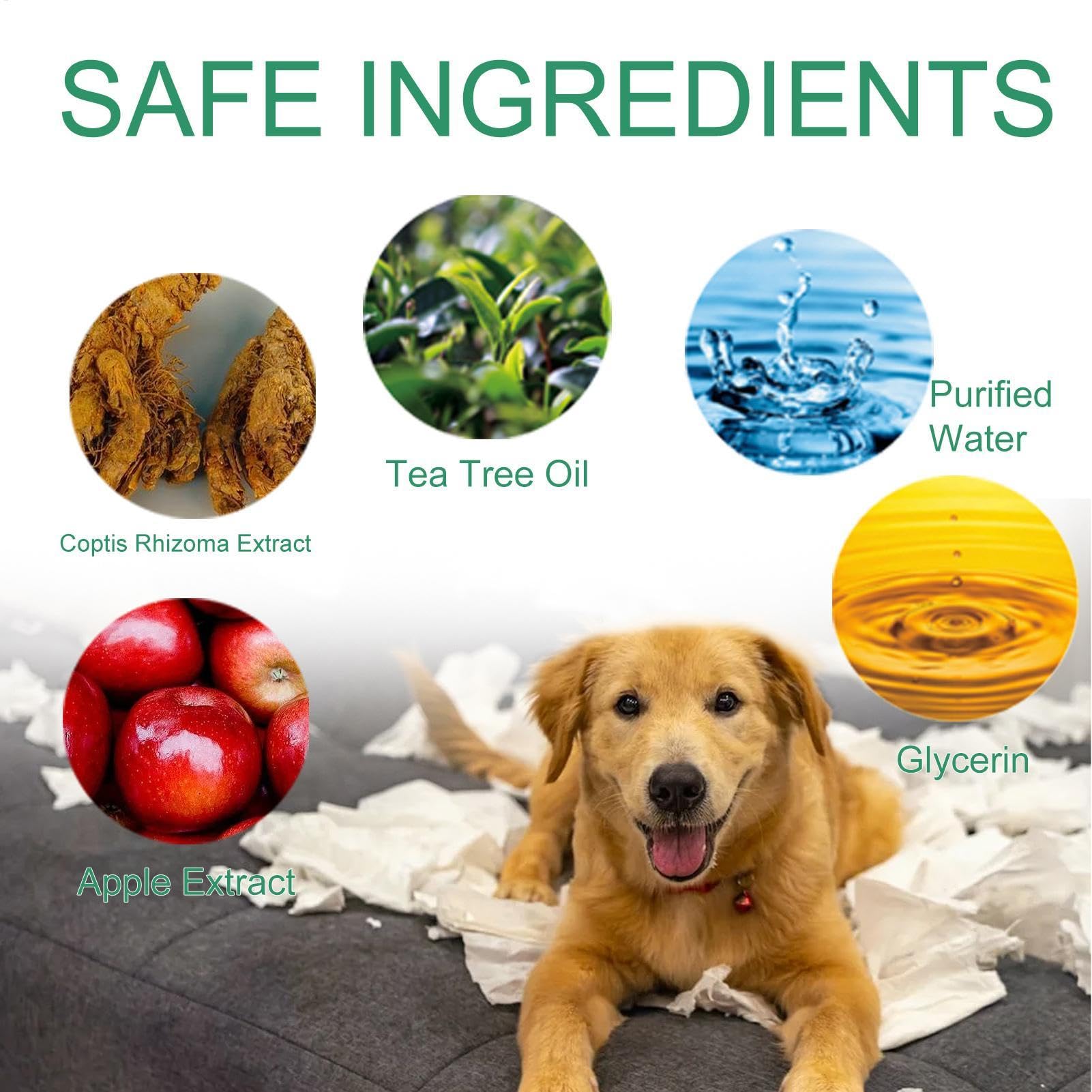 Spray anti-mastication et léchage pour chien, anti-mastication amer pour aider à l'entraînement comportemental, spray naturel et efficace pour arrêter de mâcher le léchage des meubles,
