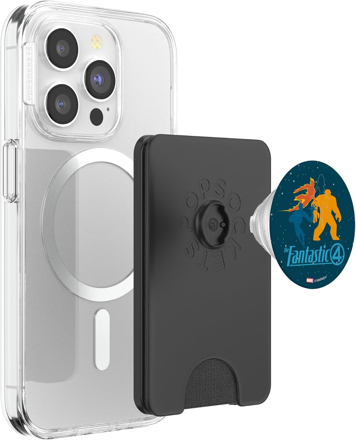 Marvel Studios The Fantastic Four: First Steps Team and Logo PopSockets PopWallet for MagSafe