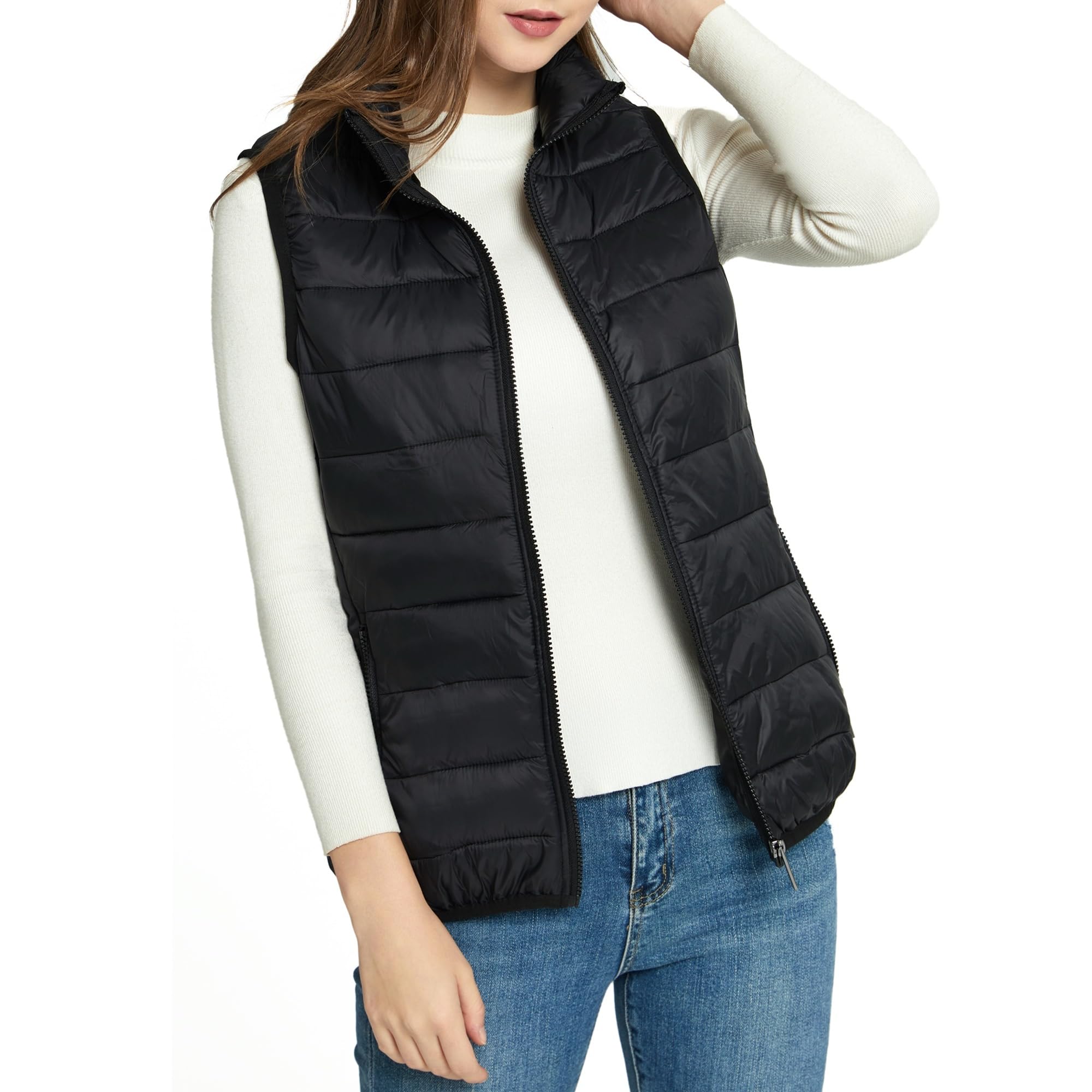 Alpine Swiss Jodie - Piumino da donna in piuma, isolante, ripiegabile, con tasche con cerniera, antivento