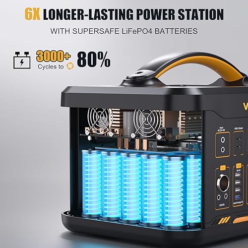 Miniatura 3 de VTOMAN Generador solar de 3096Wh con panel solar de 200 W y batería adicional, batería LiFePO4 de 1800 W (pico de 3600 W) estación de energía