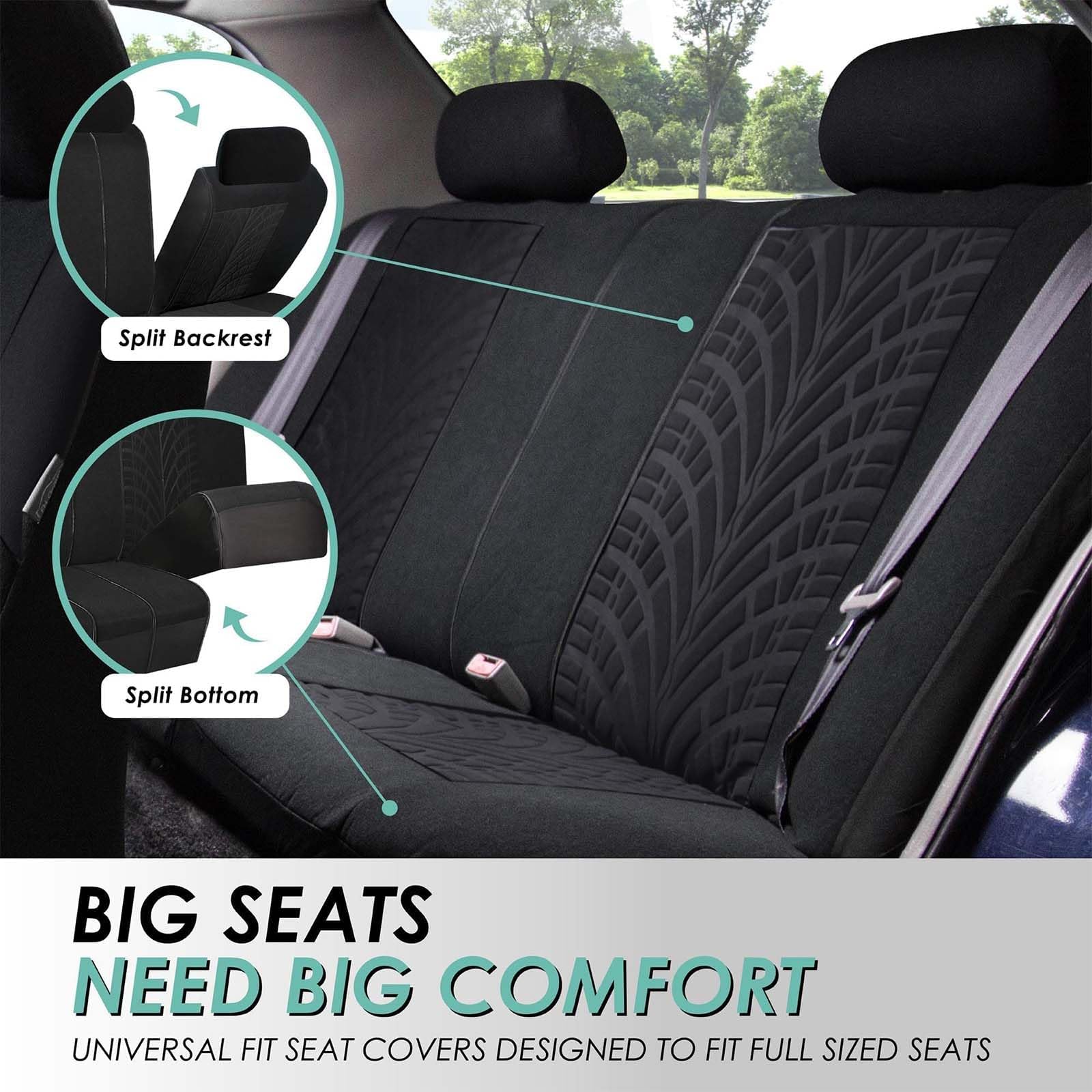 Fundas Asientos Coche para Nissan Townstar 2021-2024, Juego de Protectores de Asientos Transpirables con Diseño de Huella de Neumático,A