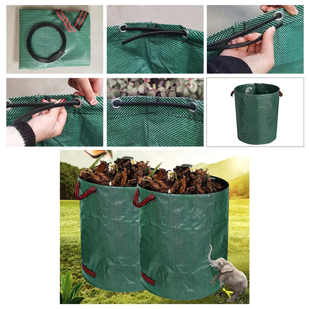 Sacs Verts pour Déchets De Jardin 100L/27 Gallons Sac À Déchets De Jardinage Résistant À l'usure avec Poignées,Sac d'herbe De Jardin Réutilisable,Diamètre : 50 Cm, Hauteur : 65 Cm,2PCS Sacs Verts pour Déchets De Jardin 100L/27 Gallons Sac À Déchets De Jardinage Résistant À l'usure avec Poignées,Sac d'herbe De Jardin Réutilisable,Diamètre : 50 Cm, Hauteur : 65 Cm,2PCS