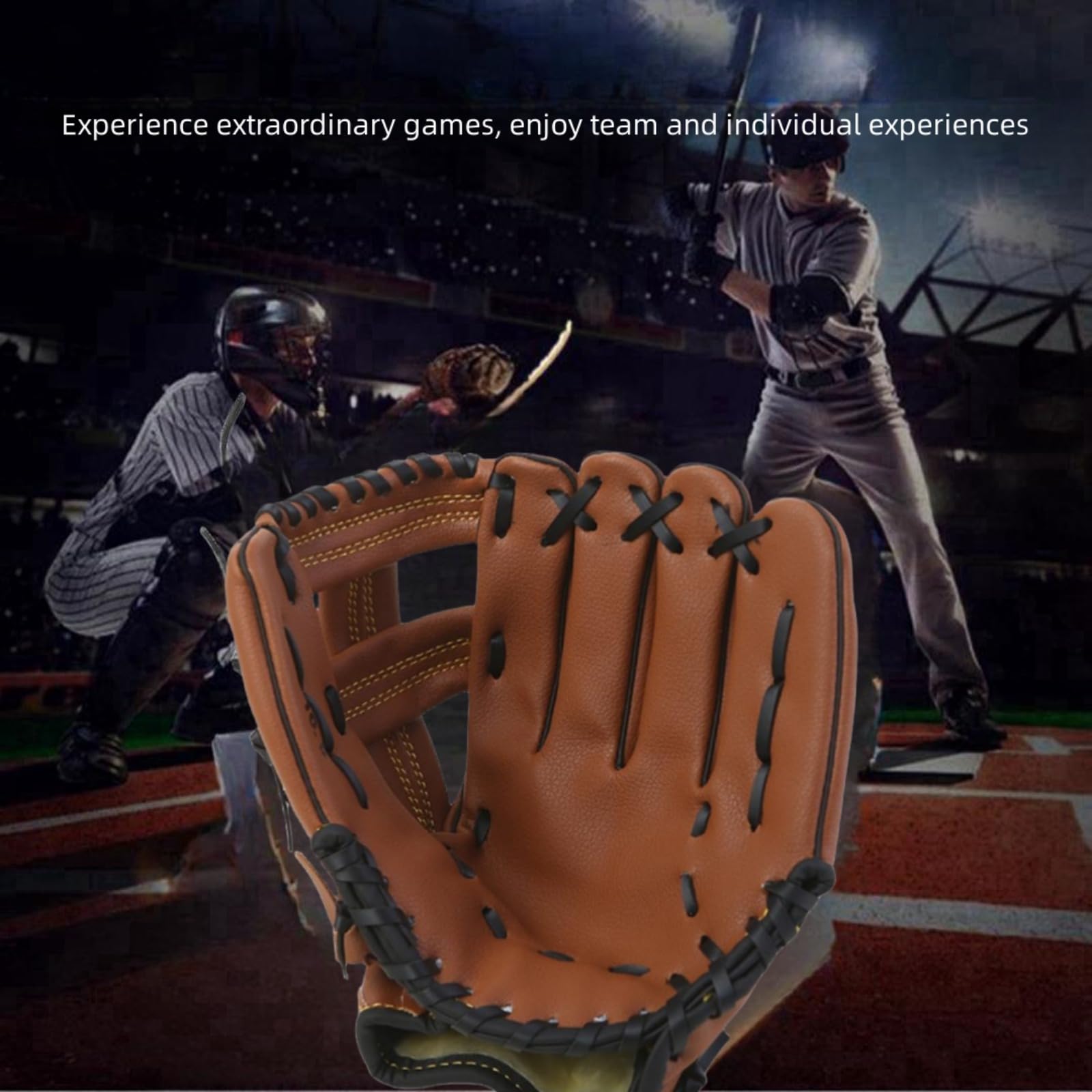 LOJAX Guanti da Baseball per Giovani e Adulti, Guanti da Baseball, Baseball 10,5, 11,5, 12,5 Pollici, Baseball Sportivo per Famiglie, Assorbimento degli Urti Integrato, Adatto ai Principianti